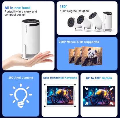 Portable HD Projector — Turn Any Wall Into a High Quality 130” Movie Screen