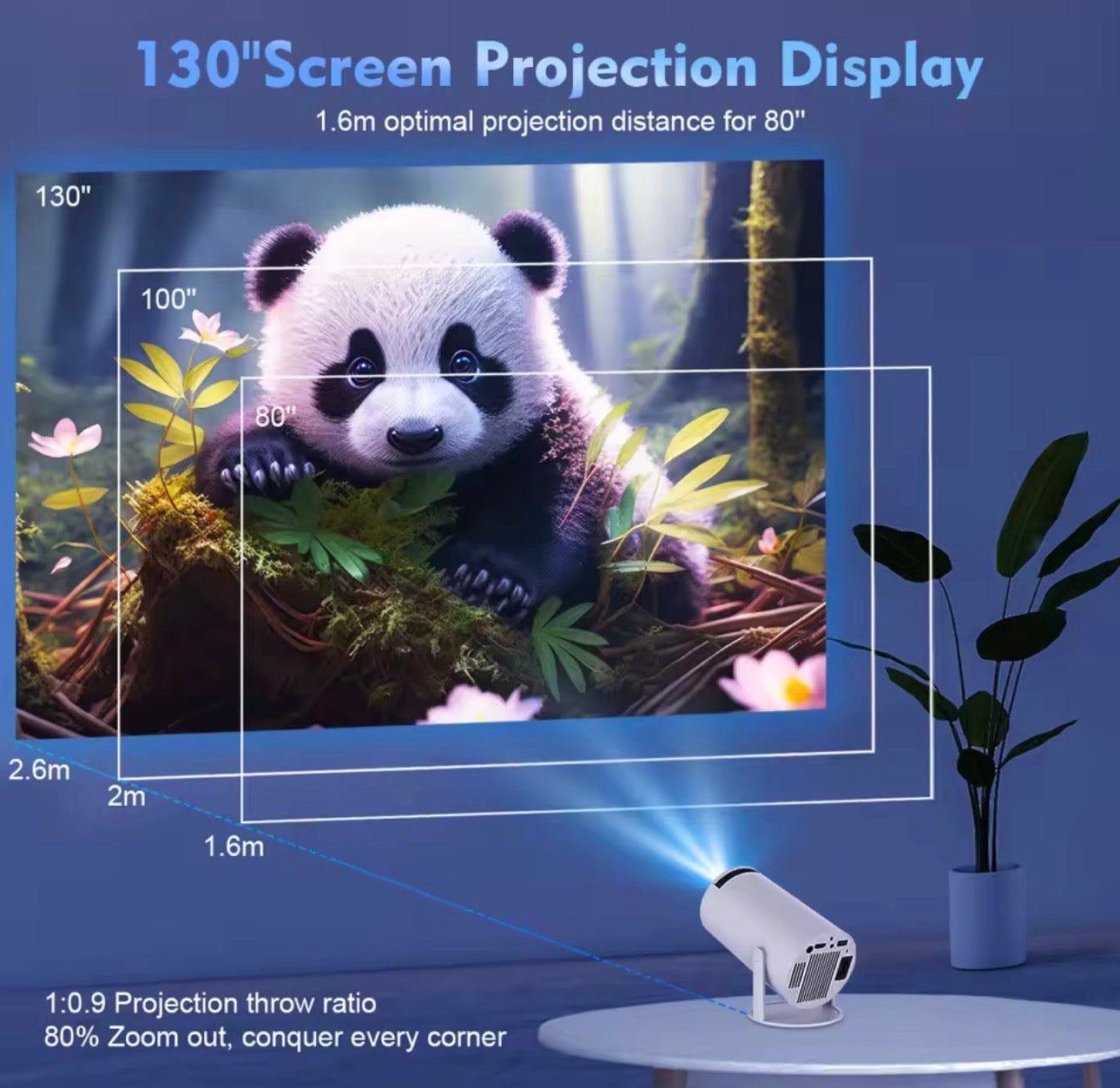 Portable HD Projector — Turn Any Wall Into a High Quality 130” Movie Screen